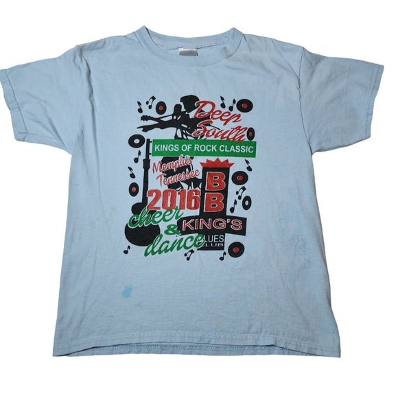 Kid's Youth Elvis Presley Deep South Memphis TN 2016 Cheer & Dance Shirt Medium - Picture 1 of 7